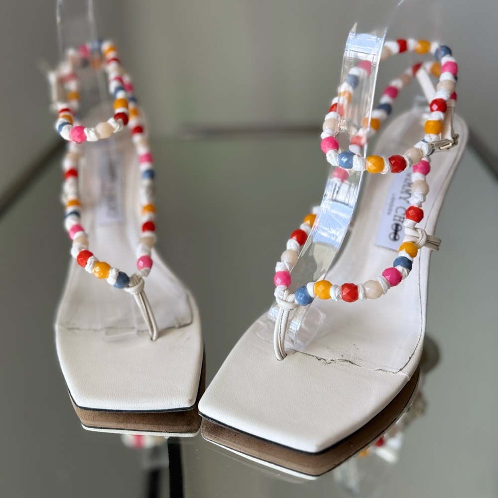 JIMMY CHOO Amiral 90 embellished leather sandals $1,175 39 - Picture 14 of 16